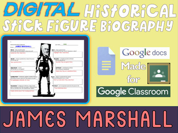 Preview of JAMES MARSHALL Digital Stick Figure Biography for California History