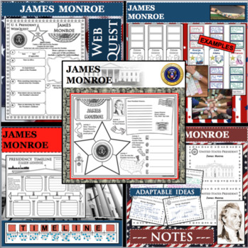 Preview of JAMES MONROE U.S. PRESIDENT BUNDLE Differentiated Research Project Biography