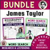 JAMES TAYLOR Music Listening Worksheets and Biography Rese