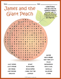 JAMES & THE GIANT PEACH Book Word Search Puzzle Worksheet 