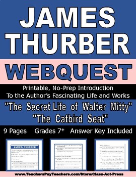 Preview of JAMES THURBER Webquest | Worksheets | Printables