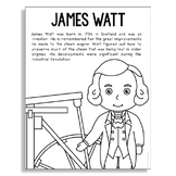 JAMES WATT Inventor Coloring Page Poster Craft | STEM Work