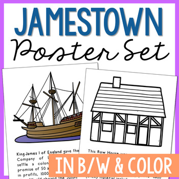Preview of JAMESTOWN SETTLEMENT Posters | Social Studies Bulletin Board | Notes Activity