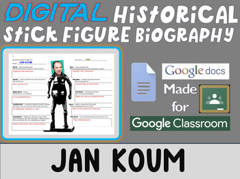 Preview of JAN KOUM Digital Historical Stick Figure Biography (MINI BIOS)
