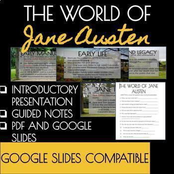 Preview of JANE AUSTEN: The Life of Jane Austen Presentation GOOGLE SLIDES/PDF