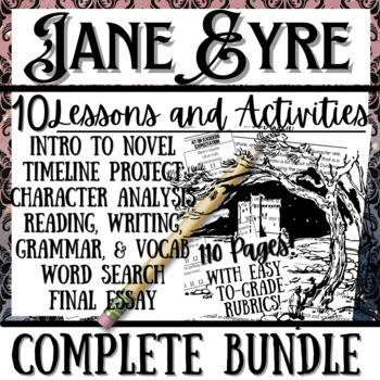 Preview of JANE EYRE (Bronte) | Novel Study | Unit Bundle: 10 Resources | 100+ Pages