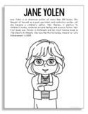 JANE YOLEN Coloring Page | Library Art | Bulletin Board Po
