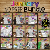JANUARY No Prep Activities BUNDLE with Math and ELA for 1s