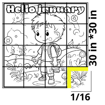 Preview of NEW YEAR 2024-JANUARY COLLABORATIVE POSTER-COLORING PAGES-ACTIVITY