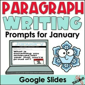 Preview of JANUARY Digital Paragraph Writing Practice with Writing Prompts