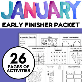 Preview of JANUARY Early Finishers Monthly Activity Packet | Morning Work Fun Winter