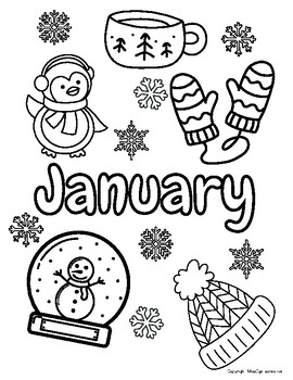 JANUARY FREE COLOURING PAGE by MissCgetscreative | TPT