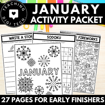 Preview of JANUARY Morning Work | Early Finisher Independent Activity Packet | Fast Finish