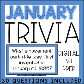 January Trivia Digital Print Distance Learning By The Limitless Classroom
