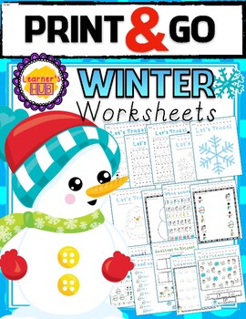 Preview of JANUARY & WINTER PRE-K WORKSHEETS PACKET by: Learner's Hub!