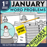 JANUARY WORD PROBLEMS Math 1st Grade First Activities Work