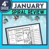 JANUARY Math Activities Spiral Review Worksheets Winter Mo