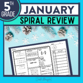 JANUARY Spiral Review Worksheets Winter Morning Work Math 