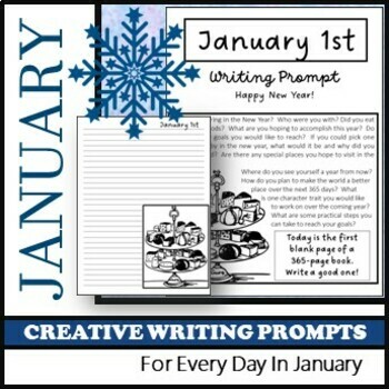 JANUARY Creative Writing Prompts, Language Arts by Hannah's Reading Room