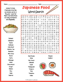 JAPANESE FOOD Word Search Puzzle Worksheet Activity