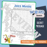 JAZZ MUSIC Word Search Puzzle Activity Vocabulary Workshee