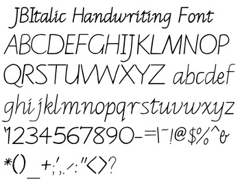 Preview of JB Italic Handwriting True Type Font