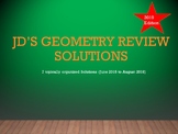 JD's Geometry Review (6 topics with Answers)