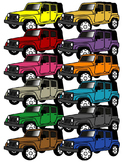 JEEP CLIP ART * COLOR AND BLACK AND WHITE