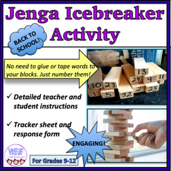 Preview of JENGA ICEBREAKER ACTIVITY! Great for back to school!