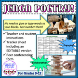 JENGA POETRY! Fast-paced game, collaborative, poetry writi