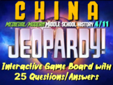 JEOPARDY! China Review Game - 25 questions/answers