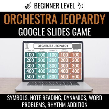 Preview of JEOPARDY GAME for Beginner Orchestra - symbols, rhythm, note reading, dynamics