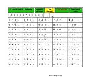 Preview of JERC Multiplication Facts Tool 5 Day Free Trial