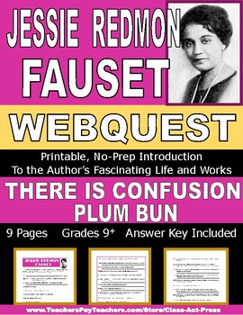 Preview of JESSIE REDMON FAUSET Webquest | Worksheets | Printables