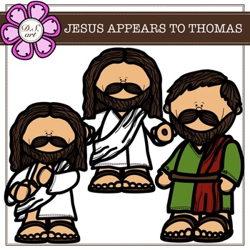 Preview of JESUS APPEARS TO THOMAS digital clipart (color and black&white)