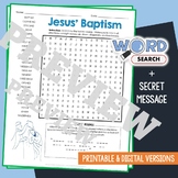 JESUS' BAPTISM Word Search Puzzle Novel, Book Review Activ