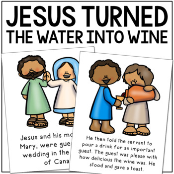 JESUS TURNS THE WATER INTO WINE Bible Story Posters | New Testament Lesson