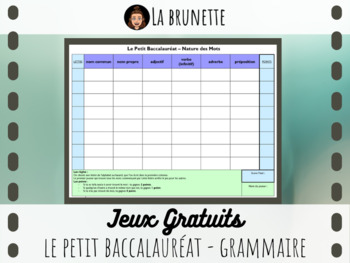 JEU - Le Petit Bac - Grammaire by LA BRUNETTE