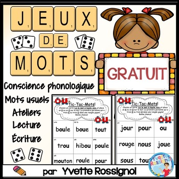 Preview of JEUX DE MOTS pour son complexe GRATUIT | Free French Phonics Activities
