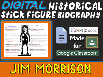Preview of JIM MORRISON Digital Historical Stick Figure Biography (MINI BIOS)
