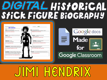Preview of JIMI HENDRIX Digital Historical Stick Figure Biography (MINI BIOS)