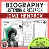 Black History Month Music Lessons - JIMI HENDRIX Activitie