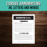 JKL Cursive Lettering Practice | Handwriting Printable Worksheet