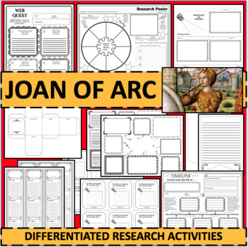 Preview of JOAN OF ARC Biographical Biography Research Activities DIFFERENTIATED!