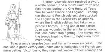 Preview of Biography JOAN OF ARC + Reading Comprehension Multiple Choice Questions