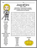JOAN OF ARC Biography Word Search Puzzle Worksheet Activity
