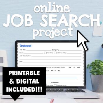 Preview of JOB SEARCH PROJECT - Functional Job Skills Building - Printable & Digital