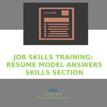 Preview of JOB SKILLS TRAINING: MODEL OF APPROPRIATE  RESUME SKILL SECTION (PowerPoint)