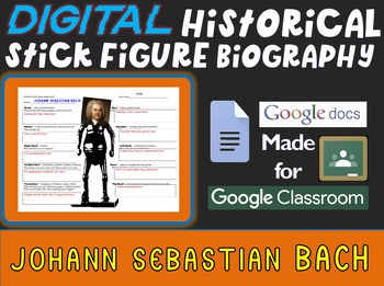 Preview of JOHANN SEBASTIAN BACH Digital Historical Stick Figure Biography (MINI BIOS)