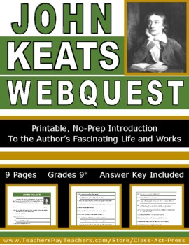 Preview of JOHN KEATS Webquest | Worksheets | Printables